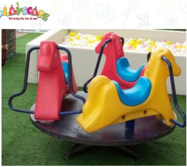 TRIO HORSE MERRY GO ROUND - Image 2