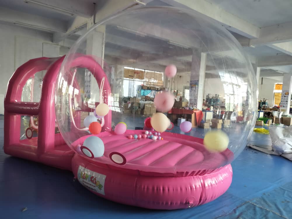 Pink bubble house Bounce & Bubble House- Pink - Image 1